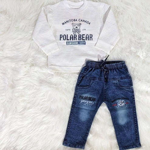 Boys’ Striped T-Shirt & Denim Pants