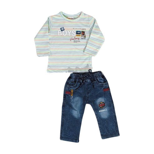 Boys’ Striped T-Shirt & Denim Pants