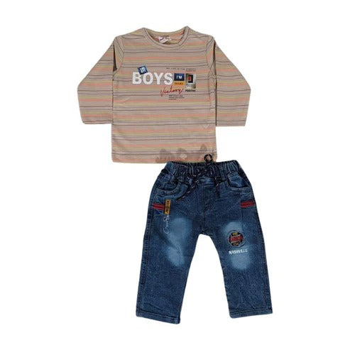 Boys’ Striped T-Shirt & Denim Pants