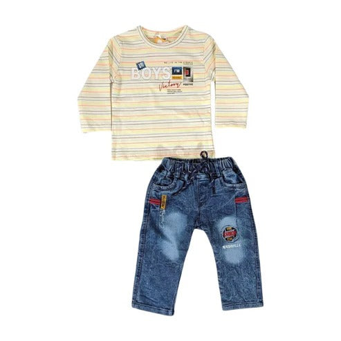 Boys’ Striped T-Shirt & Denim Pants